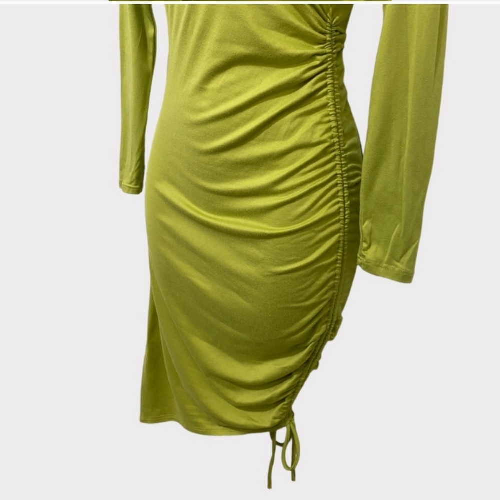 Final $8 Forever 21 "Ruched & Tied Hemline Dress" Sz. S Green. - Picture 4 of 6